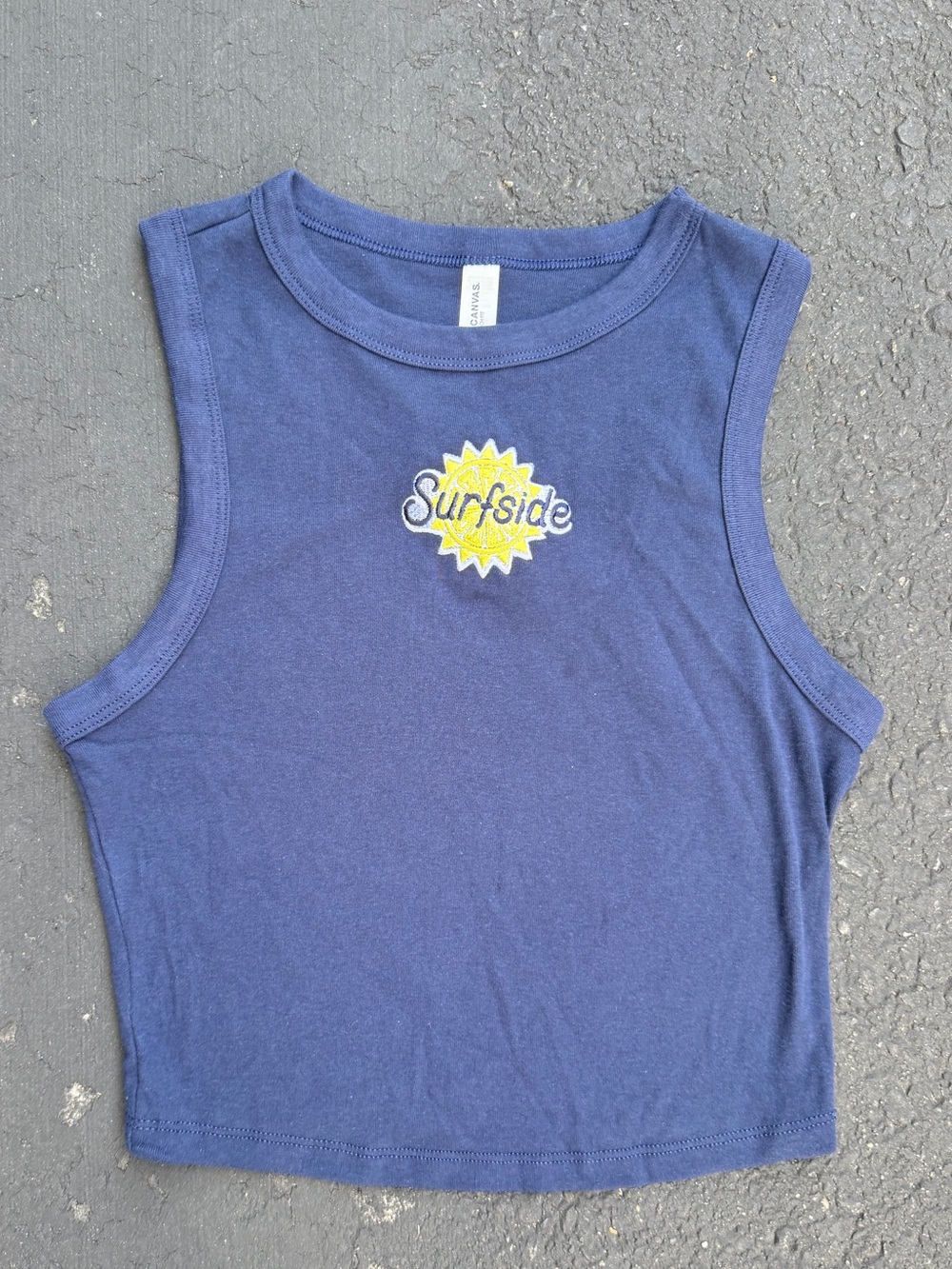 Surfside Navy Cropped Tank Top